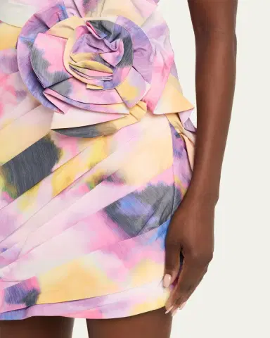 PAMELLA ROLAND Floral-Printed Taffeta Mini Dress | Thumbnail 5 PAMELLA ROLAND Floral-Printed Taffeta Mini Dress | Thumbnail 5