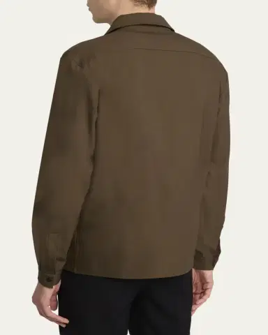 The Row Men's Kanta Wool Notch-Collar Button-Down Shirt | Thumbnail 3 The Row Men's Kanta Wool Notch-Collar Button-Down Shirt | Thumbnail 3