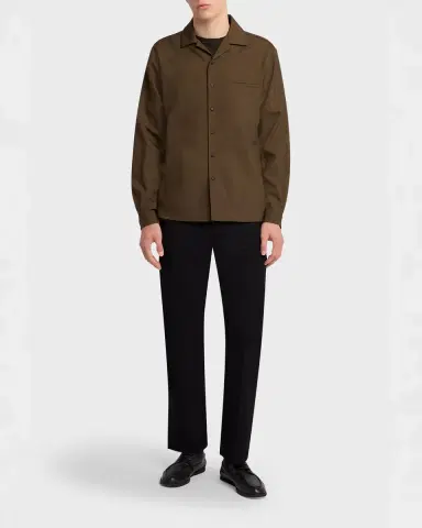 The Row Men's Kanta Wool Notch-Collar Button-Down Shirt | Thumbnail 6 The Row Men's Kanta Wool Notch-Collar Button-Down Shirt | Thumbnail 6