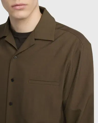 The Row Men's Kanta Wool Notch-Collar Button-Down Shirt | Thumbnail 9 The Row Men's Kanta Wool Notch-Collar Button-Down Shirt | Thumbnail 9