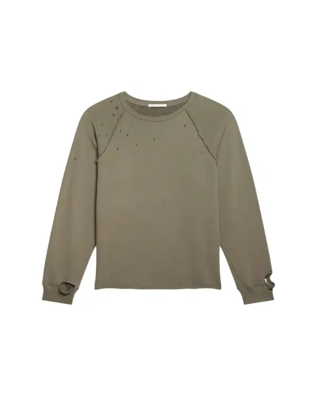 Men's Destroyed Cotton Crewneck Sweatshirt