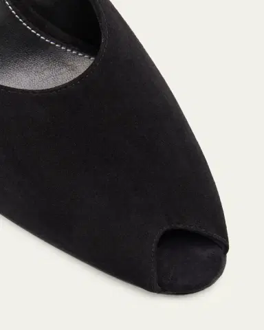 TOTEME Velvet Peep-Toe Mules | Thumbnail 5 TOTEME Velvet Peep-Toe Mules | Thumbnail 5