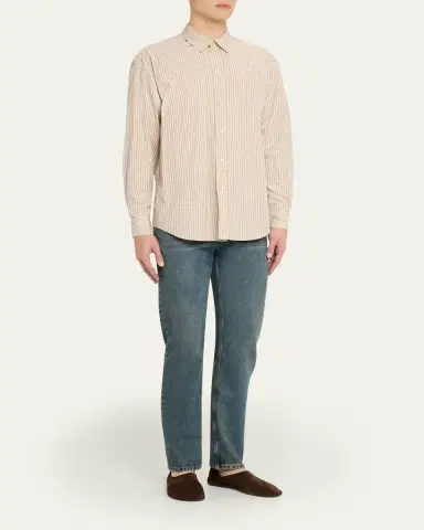 The Row Men's Granada Cotton Pinstripe Sport Shirt | Thumbnail 2 The Row Men's Granada Cotton Pinstripe Sport Shirt | Thumbnail 2