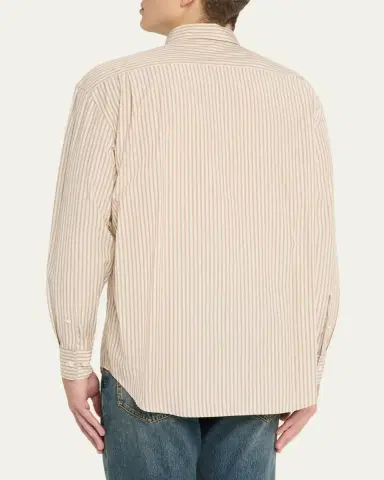 The Row Men's Granada Cotton Pinstripe Sport Shirt | Thumbnail 3 The Row Men's Granada Cotton Pinstripe Sport Shirt | Thumbnail 3