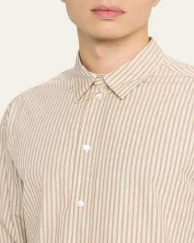 The Row Men's Granada Cotton Pinstripe Sport Shirt | Thumbnail 5 The Row Men's Granada Cotton Pinstripe Sport Shirt | Thumbnail 5
