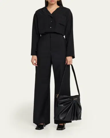 Loewe Pleated Tote Bag in Leather | Thumbnail 4 Loewe Pleated Tote Bag in Leather | Thumbnail 4