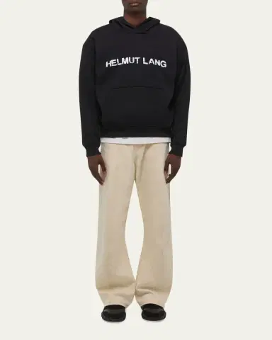 Helmut Lang Men's Relaxed-Fit Stencil Cotton Hoodie | Thumbnail 2