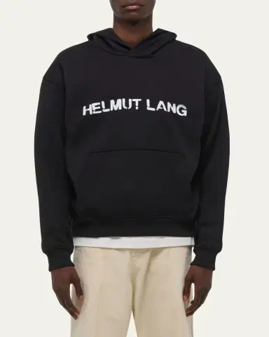 Helmut Lang Men's Relaxed-Fit Stencil Cotton Hoodie | Thumbnail 5
