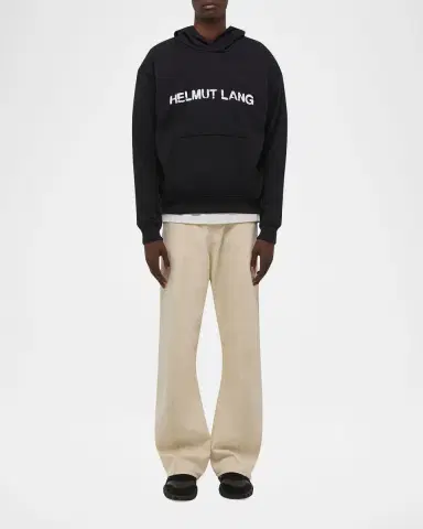 Helmut Lang Men's Relaxed-Fit Stencil Cotton Hoodie | Thumbnail 6