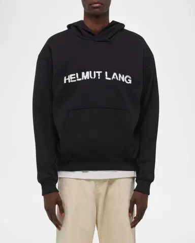 Helmut Lang Men's Relaxed-Fit Stencil Cotton Hoodie | Thumbnail 9