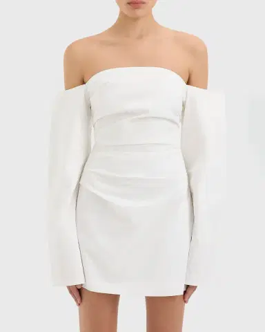 SIR. Martina Sleeved Off-Shoulder Mini Dress | Thumbnail 9 SIR. Martina Sleeved Off-Shoulder Mini Dress | Thumbnail 9