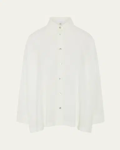 Eskandar Angle-To-Front Side Seam Shirt With Collar (Long Length) | Thumbnail 6 Eskandar Angle-To-Front Side Seam Shirt With Collar (Long Length) | Thumbnail 6