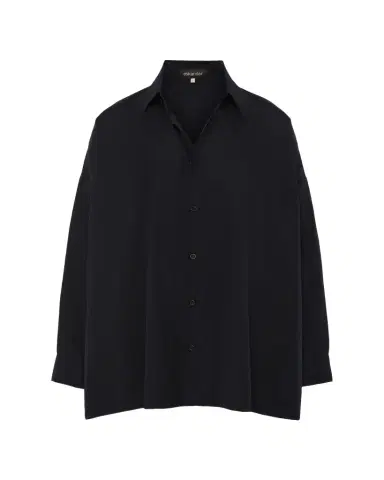Eskandar Angle-To-Front Side Seam Shirt With Collar (Long Length) | Thumbnail 1 Eskandar Angle-To-Front Side Seam Shirt With Collar (Long Length) | Thumbnail 1