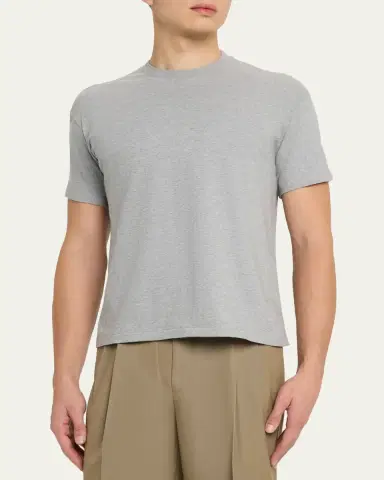 AURALEE Men's Short-Sleeve Cotton T-Shirt | Thumbnail 4