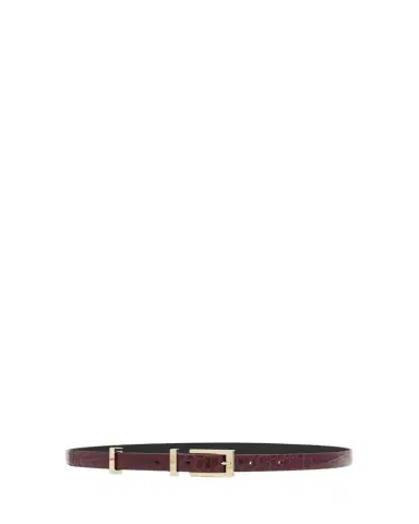 Tom Ford Shiny Stamped Croc-Embossed Leather Belt | Thumbnail 1