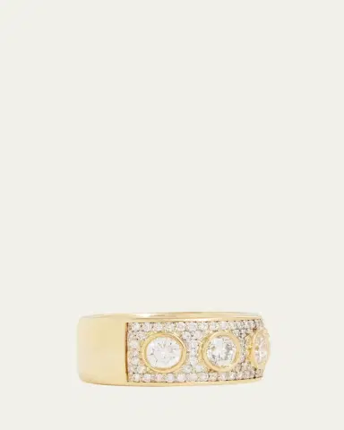 Jamie Wolf 18K Yellow & White Gold Bezel-Set & Pave Diamond Band | Thumbnail 2 Jamie Wolf 18K Yellow & White Gold Bezel-Set & Pave Diamond Band | Thumbnail 2