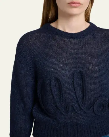 Chloé Logo Embroidered Alpaca Wool Sweater | Thumbnail 9 Chloé Logo Embroidered Alpaca Wool Sweater | Thumbnail 9