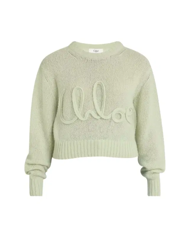 Logo Embroidered Alpaca Wool Sweater