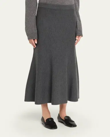 SIMKHAI Atwood Wool Trumpet Midi Skirt | Thumbnail 4 SIMKHAI Atwood Wool Trumpet Midi Skirt | Thumbnail 4