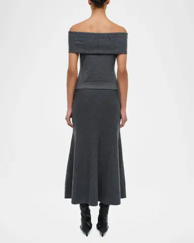 SIMKHAI Atwood Wool Trumpet Midi Skirt | Thumbnail 7 SIMKHAI Atwood Wool Trumpet Midi Skirt | Thumbnail 7