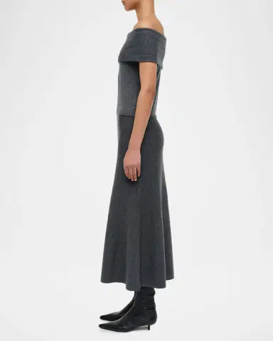 SIMKHAI Atwood Wool Trumpet Midi Skirt | Thumbnail 8 SIMKHAI Atwood Wool Trumpet Midi Skirt | Thumbnail 8