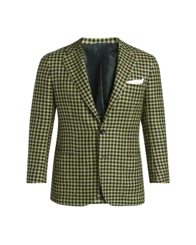 Men's Gingham Check Single-Breasted Sport Coat