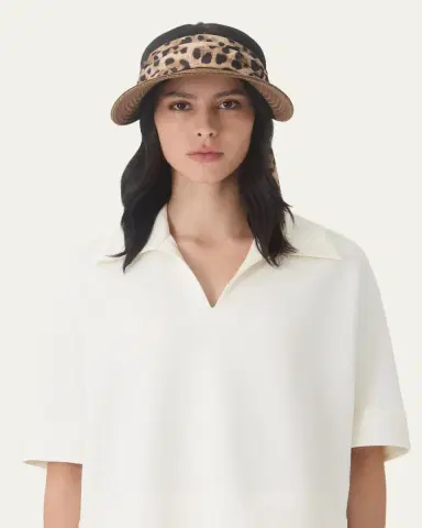 Eugenia Kim Ricky Packable Hemp Visor with Animal-Print Sash | Thumbnail 2 Eugenia Kim Ricky Packable Hemp Visor with Animal-Print Sash | Thumbnail 2