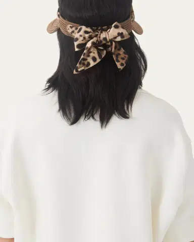 Eugenia Kim Ricky Packable Hemp Visor with Animal-Print Sash | Thumbnail 3 Eugenia Kim Ricky Packable Hemp Visor with Animal-Print Sash | Thumbnail 3