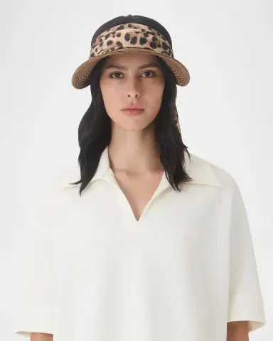 Eugenia Kim Ricky Packable Hemp Visor with Animal-Print Sash | Thumbnail 5 Eugenia Kim Ricky Packable Hemp Visor with Animal-Print Sash | Thumbnail 5
