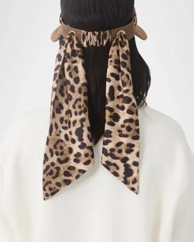 Eugenia Kim Ricky Packable Hemp Visor with Animal-Print Sash | Thumbnail 7 Eugenia Kim Ricky Packable Hemp Visor with Animal-Print Sash | Thumbnail 7