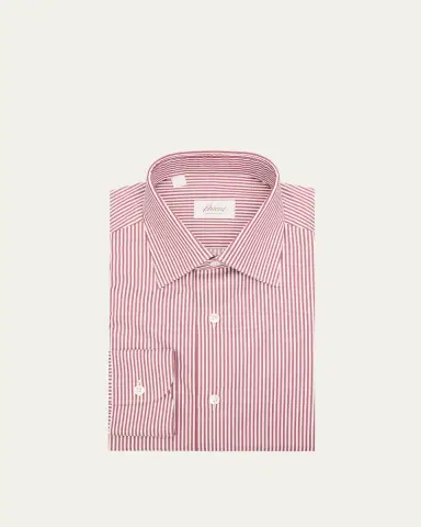 Brioni Men's Cotton Bengal Stripe Dress Shirt | Thumbnail 3 Brioni Men's Cotton Bengal Stripe Dress Shirt | Thumbnail 3