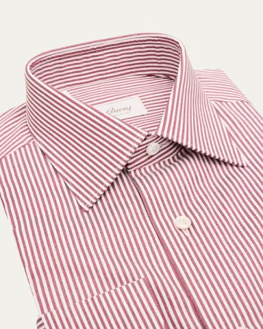 Brioni Men's Cotton Bengal Stripe Dress Shirt | Thumbnail 4 Brioni Men's Cotton Bengal Stripe Dress Shirt | Thumbnail 4