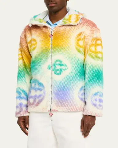 Casablanca Men's Halftone Logo Full-Zip Hoodie | Thumbnail 4 Casablanca Men's Halftone Logo Full-Zip Hoodie | Thumbnail 4