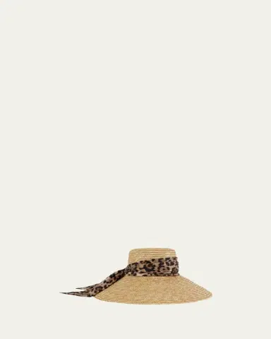 Eugenia Kim Mirabel Animal-Print Bow Straw Hat | Thumbnail 2