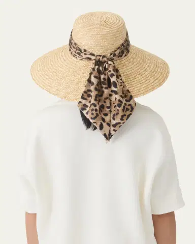 Eugenia Kim Mirabel Animal-Print Bow Straw Hat | Thumbnail 4