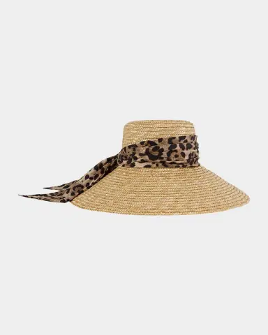 Eugenia Kim Mirabel Animal-Print Bow Straw Hat | Thumbnail 5