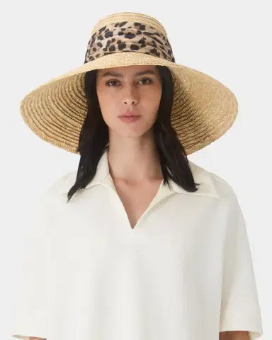 Eugenia Kim Mirabel Animal-Print Bow Straw Hat | Thumbnail 6