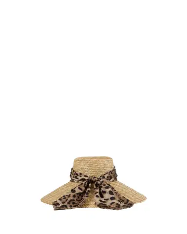 Eugenia Kim Mirabel Animal-Print Bow Straw Hat | Thumbnail 1