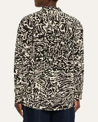 Ulla Johnson Soren Floral Silk Button-Front Shirt | Thumbnail 7