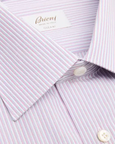 Brioni Men's Giza 87 Cotton Multi-Stripe Dress Shirt | Thumbnail 2 Brioni Men's Giza 87 Cotton Multi-Stripe Dress Shirt | Thumbnail 2
