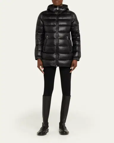 Moncler Glements Hooded Mid-Length Down Jacket | Thumbnail 2 Moncler Glements Hooded Mid-Length Down Jacket | Thumbnail 2