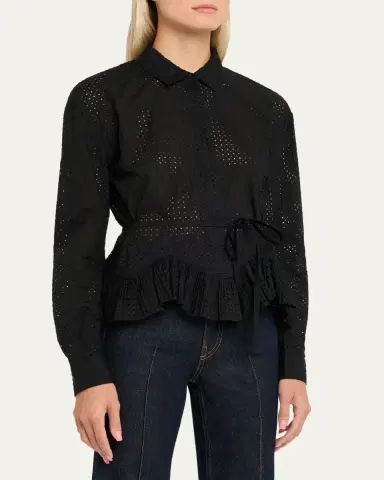 Ulla Johnson Kelila Long-Sleeve Button-Front Cotton Top | Thumbnail 4 Ulla Johnson Kelila Long-Sleeve Button-Front Cotton Top | Thumbnail 4