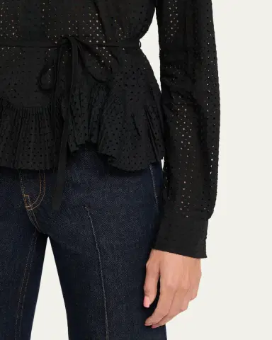 Ulla Johnson Kelila Long-Sleeve Button-Front Cotton Top | Thumbnail 5 Ulla Johnson Kelila Long-Sleeve Button-Front Cotton Top | Thumbnail 5