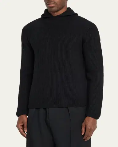 Moncler Genius x JIL SANDER Men's Wool Rib Hoodie | Thumbnail 4 Moncler Genius x JIL SANDER Men's Wool Rib Hoodie | Thumbnail 4