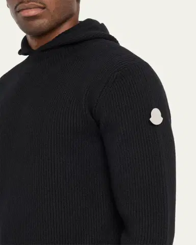 Moncler Genius x JIL SANDER Men's Wool Rib Hoodie | Thumbnail 5 Moncler Genius x JIL SANDER Men's Wool Rib Hoodie | Thumbnail 5