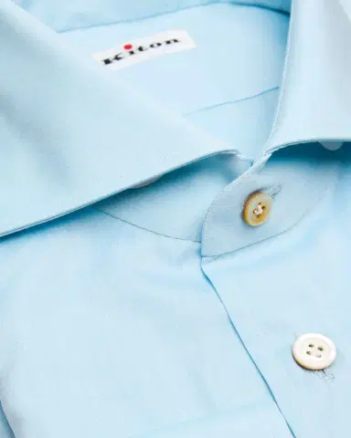 Kiton Men's Cotton Voile Spread Collar Dress Shirt | Thumbnail 2 Kiton Men's Cotton Voile Spread Collar Dress Shirt | Thumbnail 2