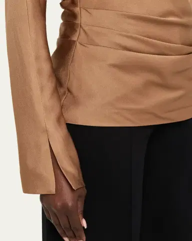 Simkhai Victoria Draped Long-Sleeve Blouse | Thumbnail 5 Simkhai Victoria Draped Long-Sleeve Blouse | Thumbnail 5