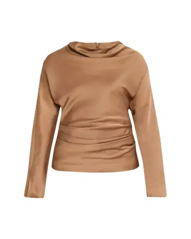 Simkhai Victoria Draped Long-Sleeve Blouse | Thumbnail 1 Simkhai Victoria Draped Long-Sleeve Blouse | Thumbnail 1