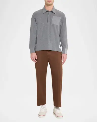 Thom Browne Men's Cotton Waffle-Texture Rugby Polo Shirt | Thumbnail 6