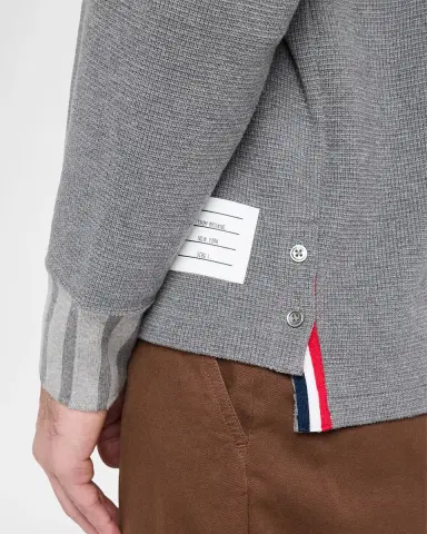 Thom Browne Men's Cotton Waffle-Texture Rugby Polo Shirt | Thumbnail 9